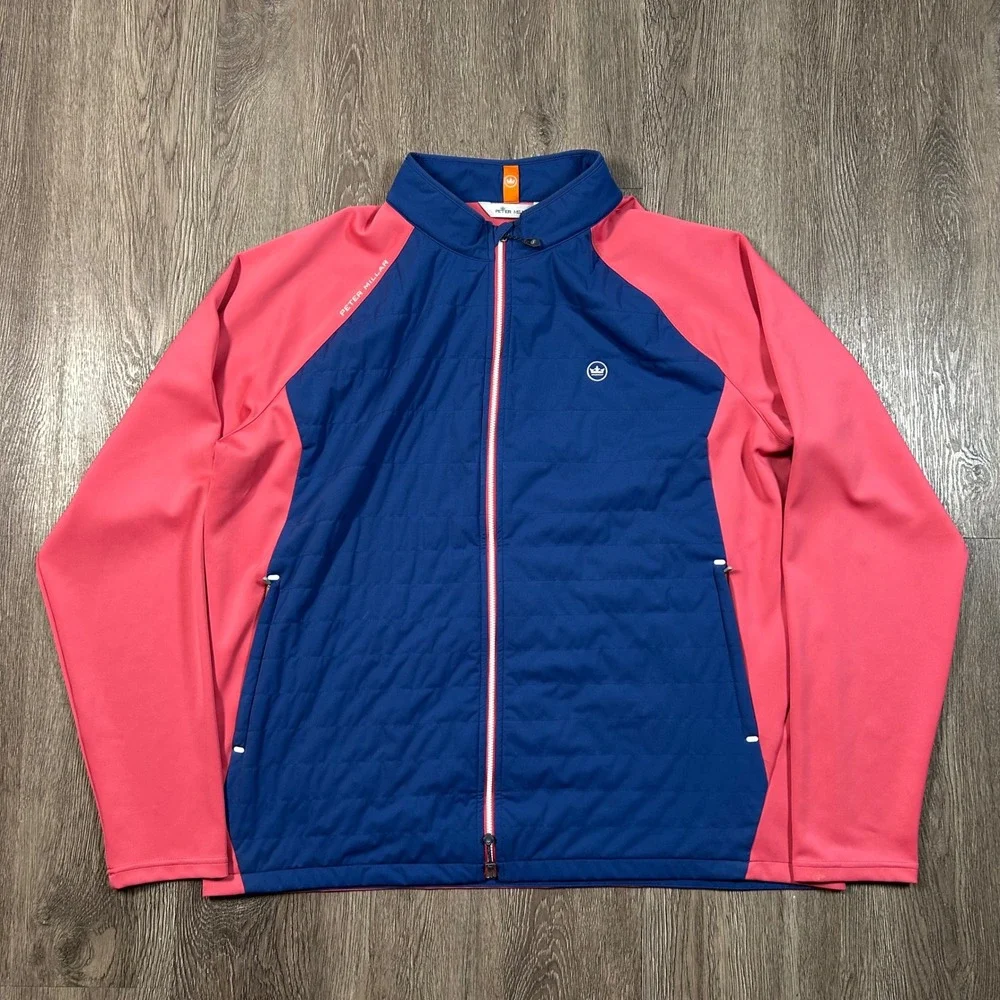 Peter Millar Hyperlight Merge Jacket XXL Pink Blue Hybrid Golf Windbreaker
